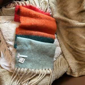 Beautiful Free People Blanket Scarf Large With Fringe 
Multi-color